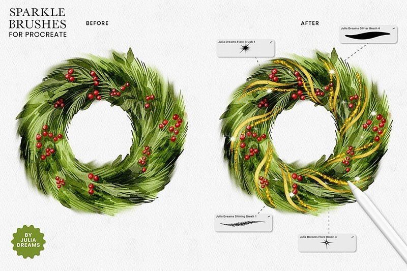 Procreate梦幻闪亮亮片笔刷